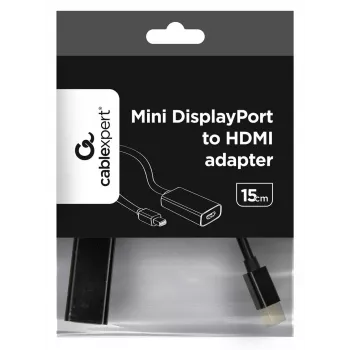 Adaptador de cable Gembird A-MDPM-HDMIF-02 Mini DisplayPort a HDMI Type-A (estándar) negro