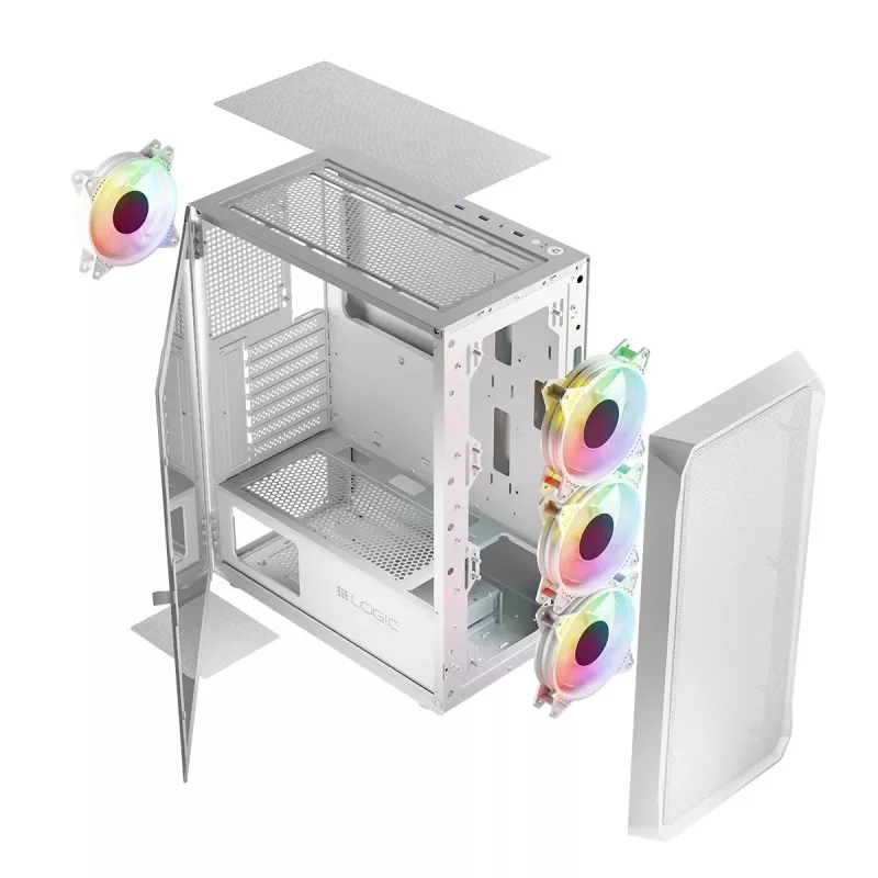 Carcasa Logic PORTOS ARGB MINIDI USB 3.0 Blanca