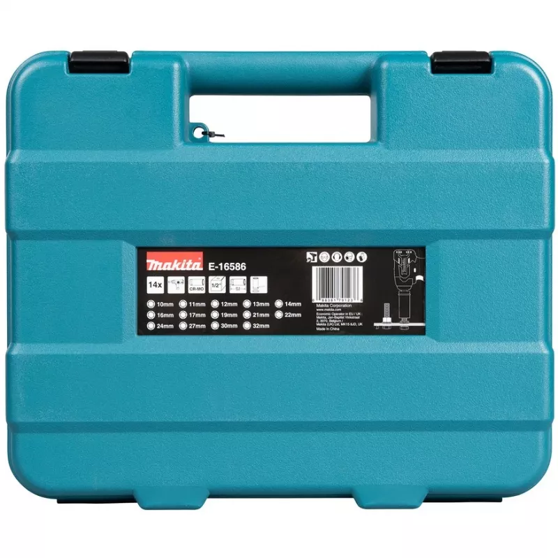 Makita E-16586 Llave de vaso para atornillador de impacto Juego de llaves de vaso negro, verde
