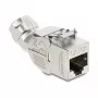 Módulo Keystone DELOCK conector hembra RJ45 a LSA Cat.6A sin herramientas acodado 45° apantallado con enganche metálico