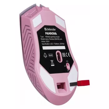 Ratón gamer inalámbrico DEFENDER P ANDORA PINK interfaz