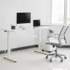 Escritorio Ergo Office regulable en altura manualmente, máx. 40 kg, altura máx. 117 cm, con tablero para trabajar de pie y sentado, ER-401 W