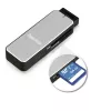 Hama 123900 lector de tarjetas USB 3.0 SD/microSD, aluminio, negro/plata