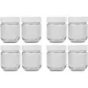 Set de tarros de repuesto para yogurtera JG 8, Vidrio transparente/Blanco, 8 piezas