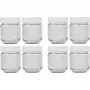 Set de tarros de repuesto para yogurtera JG 8, Vidrio transparente/Blanco, 8 piezas
