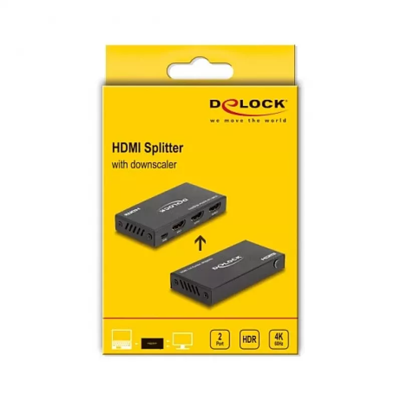 DeLOCK divisor HDMI 1 x HDMI entrada a 2 x HDMI salida 4K 60 Hz