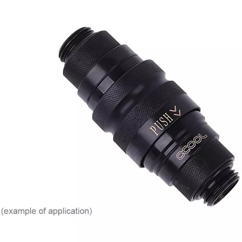 Racor Alphacool 17440 — racor de latón para refrigeración de ordenador, negro, 32×86×32 mm