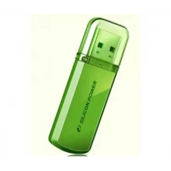 Memoria USB Silicon Power Helios 101 — 8 GB, USB 2.0, Type-A, verde, diseño con tapa
