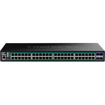 TRENDnet TPE-3524S - Switch - 52 puertos, web - L2+ - Smart - 48 x 10/100/1000 (PoE+) + 4 x 10 Gigabit SFP+ - sobremesa, montaje en rack - PoE+ (410 W) - conforme TAA (TPE-3524S)