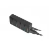 Natec Mantis 2 NHU-1557 hub USB 3.0 de 4 puertos, entrada USB Type-B, interruptores de encendido/apagado, adaptador de corriente, negro