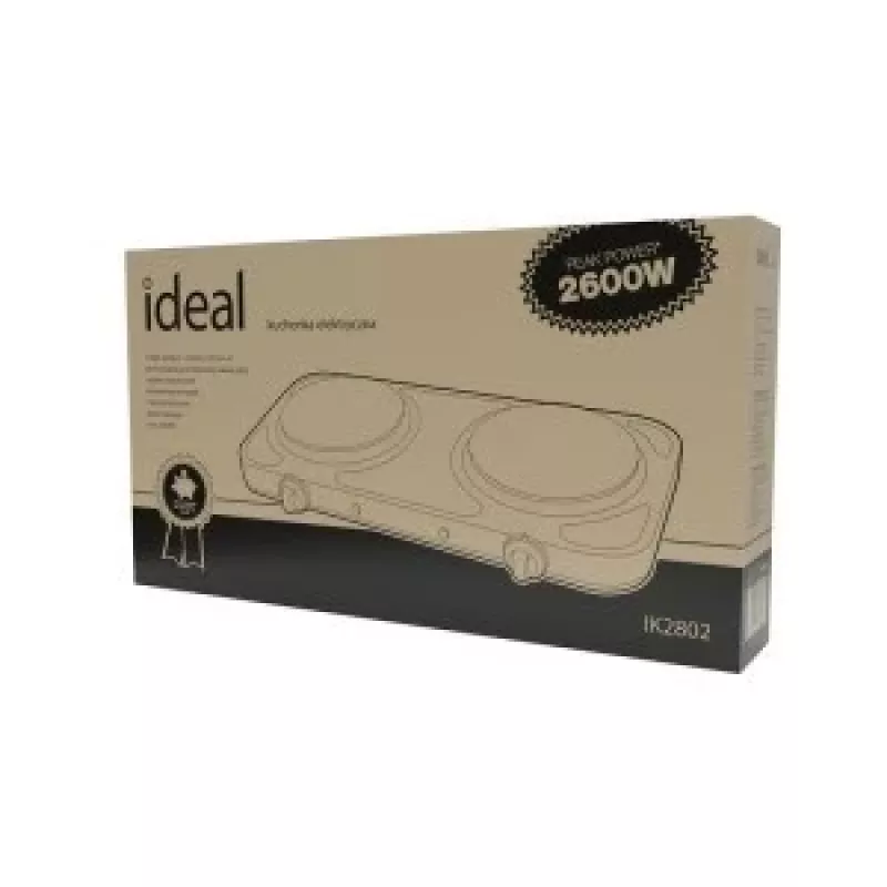 Cocina eléctrica de 2 placas IDEAL, potencia máxima 2600 W
