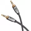 Cable de conexión de audio Plus AUX 3,5 mm estéreo (negro/plata, 2 metros)