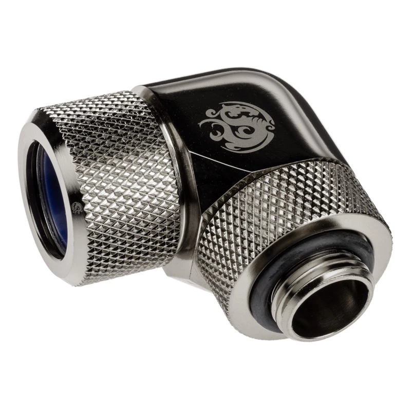 Adaptador 90° BitsPower Advanced Multi-Link G1/4 pulgadas macho a tubo rígido 14 mm OD — giratorio