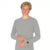 Blusa Glovii GJ1GL cuello redondo manga larga gris elastano poliéster