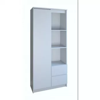 Estantería para oficina Top e Shop RS-80 BILY BIEL, aglomerado blanco, 7 baldas, 800×350×1800 mm