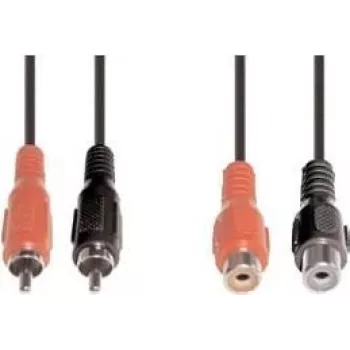 Cable de audio e+p B 98/5 5m 2 x RCA negro rojo