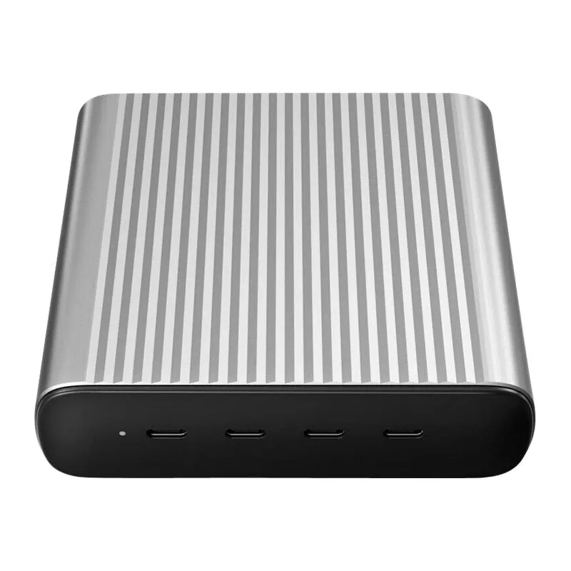 Cargador de sobremesa HYPER 245W GaN para portátil, smartphone, tablet Negro, Plata AC, carga rápida de batería Interior