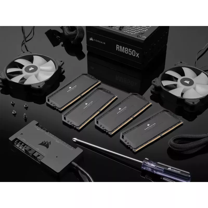 DIMM 32 GB DDR5-6400 (2x 16 GB) Dual-Kit, memoria RAM negra, CMT32GX5M2B6400C32, Dominator Platinum, INTEL XMP