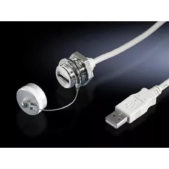 Cable USB A a USB A, Rittal 2482.220 — 1 m, blanco, conector macho a conector hembra