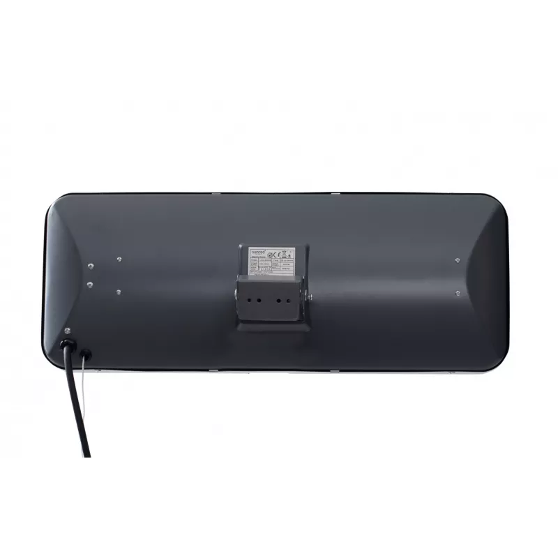 Calefactor eléctrico de cuarzo SUNRED LUG-2000W — 2000 W, elemento de vidrio de cuarzo, para exterior, montaje en pared, IP24, negro