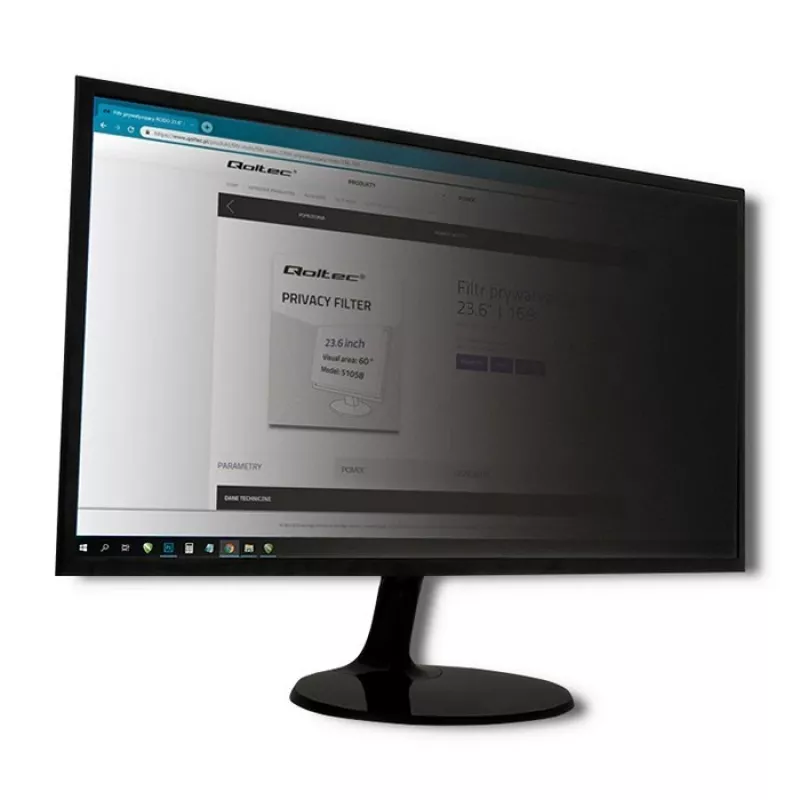 Filtro de privacidad Qoltec GDPR 23 | 16:9 | Eye Care | Panoramic