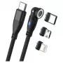 Cable USB RealPower MagneticCharge 100 1m USB-C negro