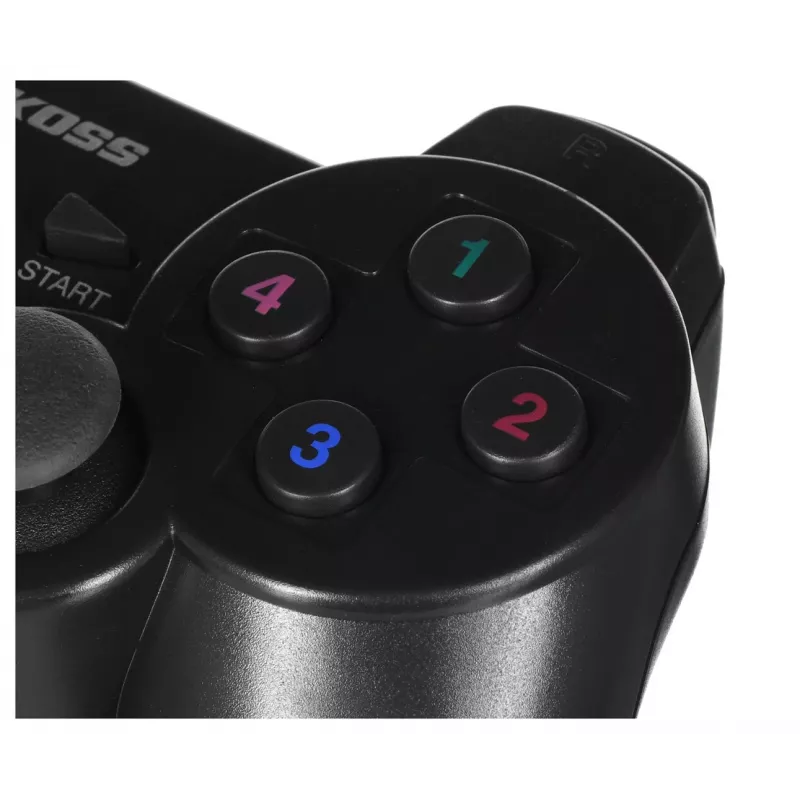 VAKOSS GP-4705BK mando inalámbrico USB, PC/PS3, vibración dual shock, analógico/digital, negro