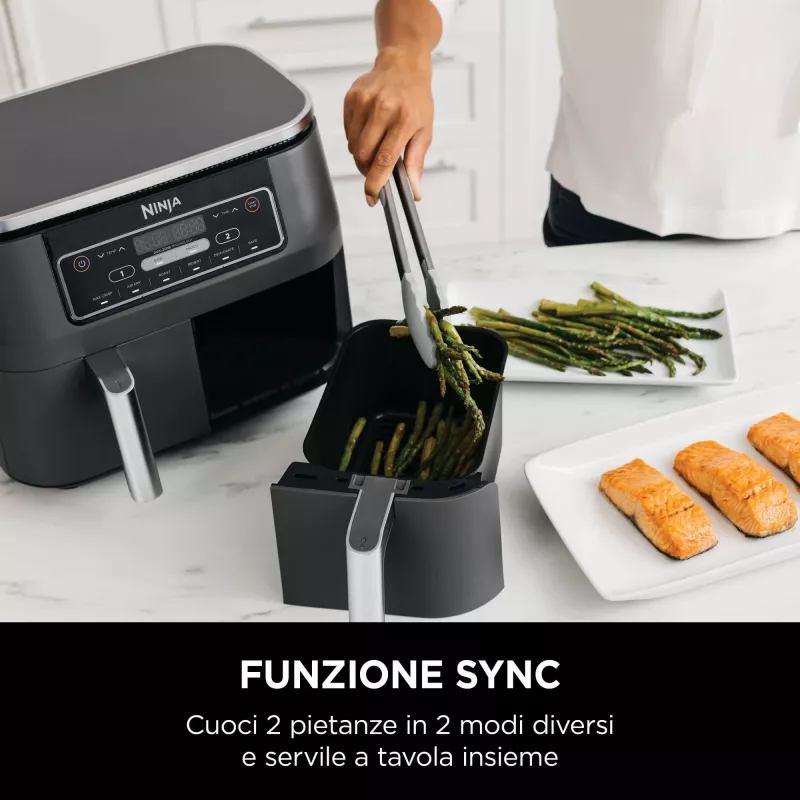 Ninja AF300 Double 7,6 L independiente 1690 W freidora de aire caliente negra