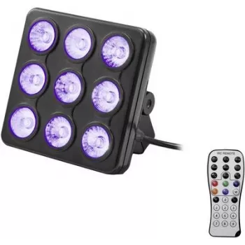 Luz de efectos LED EUROLITE modelo 42110199 con 9 LED, control DMX