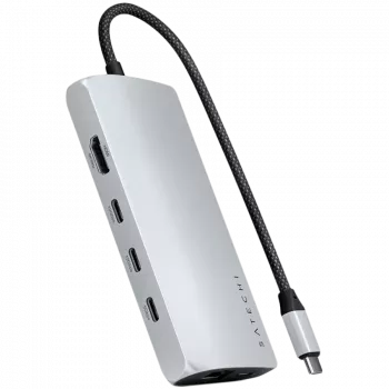 Satechi ST-P8KES adaptador multipuerto USB-C 8K con Ethernet V3, plateado