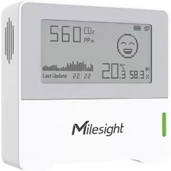 Sensor climático interior Milesight AM103 LoRaWAN 868MHz — medición de temperatura y humedad