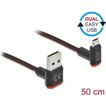Cable USB DeLOCK EASY-USB 2.0 Type-A a Micro-B 0,5 m negro