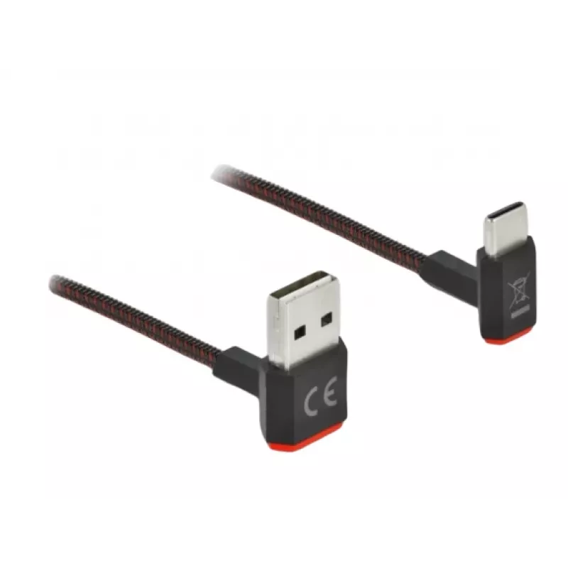 Cable USB DeLOCK EASY-USB 2.0 Type-A macho a Type-C macho en ángulo 0,5m negro