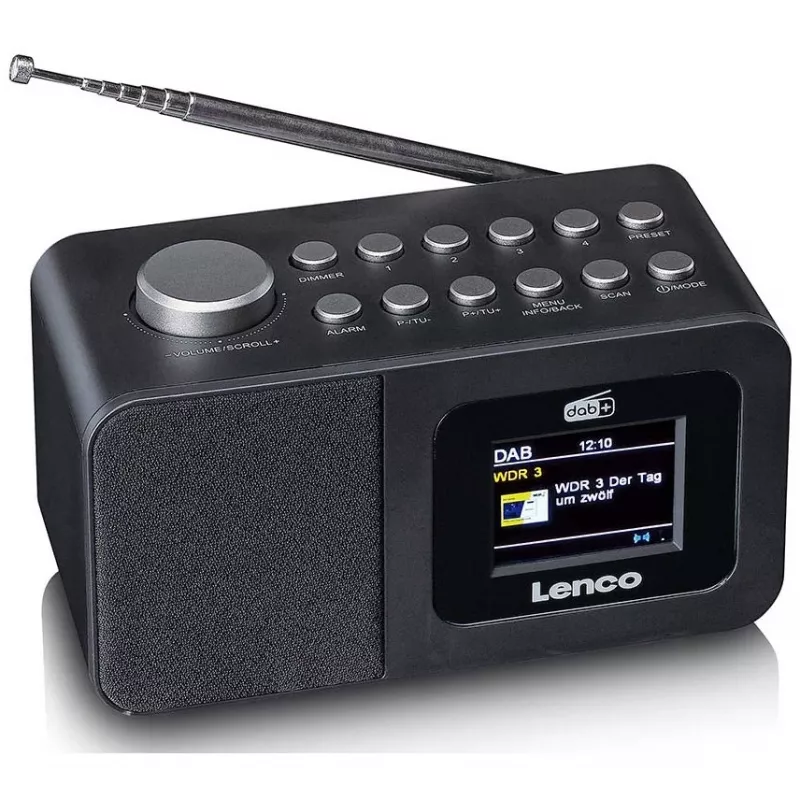 Lenco CR-625BK radiodespertador DAB+/FM con Bluetooth y carga inalámbrica, negro
