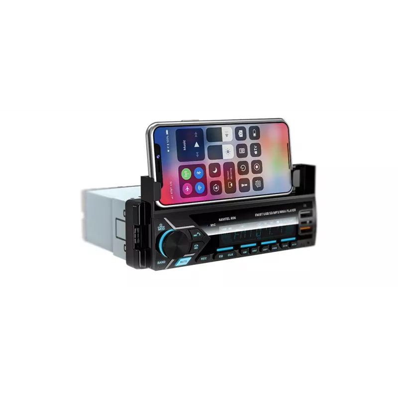 Receptor multimedia digital para coche Navitel RD6 — reproductor de audio 4x45 W, reproducción de fuentes digitales y externas, instalación Single-DIN