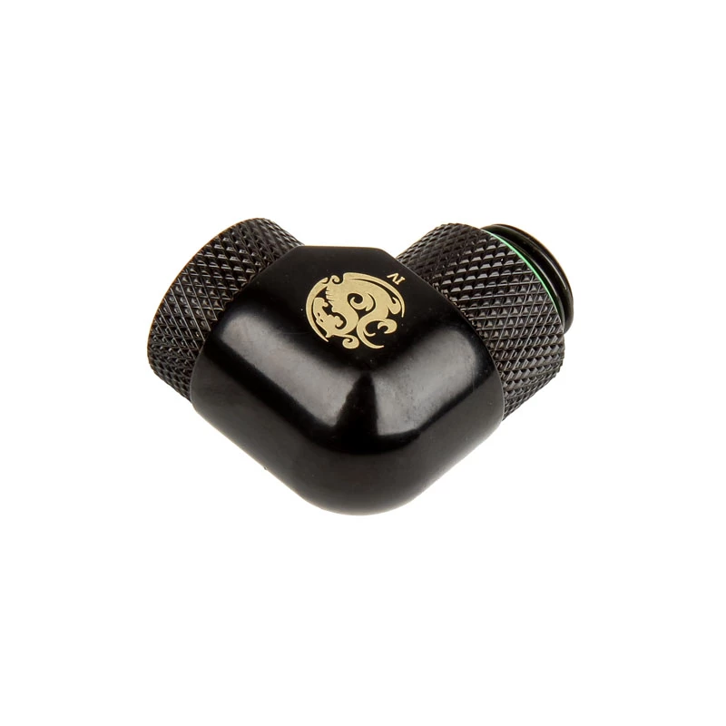 Adaptador 90° BitsPower BP-MB90R2LD G1/4 rosca macho a G1/4 rosca hembra, 2 conexiones giratorias orientables