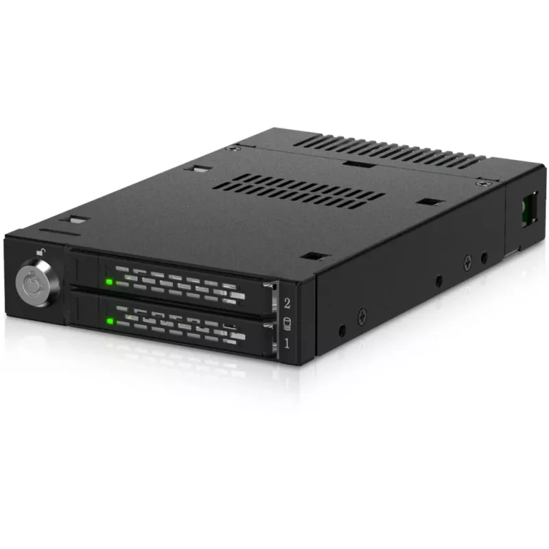 ICY DOCK - ToughArmor - MB834MK-B V2 - 2x M.2 NVMe a 1x bahía de 3,5 inch marco extraíble cerradura de llave metálica SlimSAS 4i negro