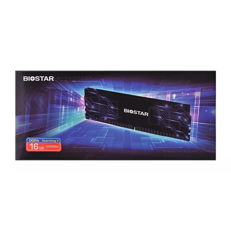 Memoria RAM DDR4 de sobremesa BIOSTAR 16GB 3200MHz con disipador (modelo DO32NU4H16)