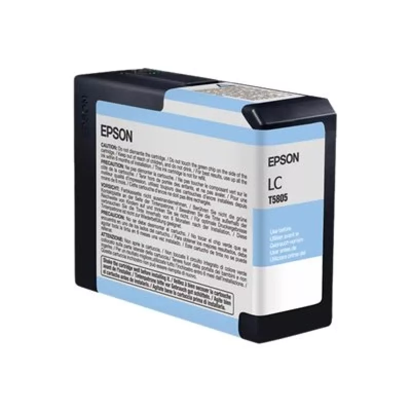 Epson Pack individual cian claro T580500, cian claro, tinta pigmentada, 80 ml, 1 unidad, pack individual
