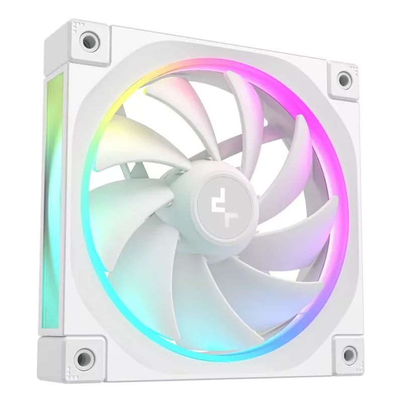 DeepCool FL12 WH 3-in-1 ventiladores de caja de 120 mm (3 uds.), 2150 rpm, rodamiento dinámico de fluido, PWM de 4 pines, blancos