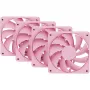 Ventilador de refrigeración para ordenador HYTE FA12-SM-4 120 mm, 1500 rpm, 72 m³/h, 1,6 mmH2O, FDB, rosa, 4 uds.