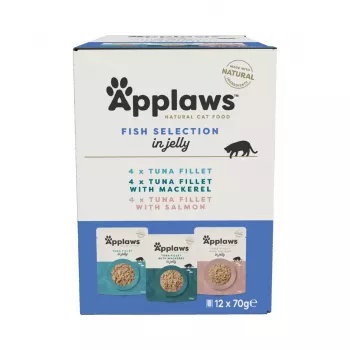 Applaws surtido de pescado multipack en caldo - Comida húmeda para gatos, 12 x 70 g