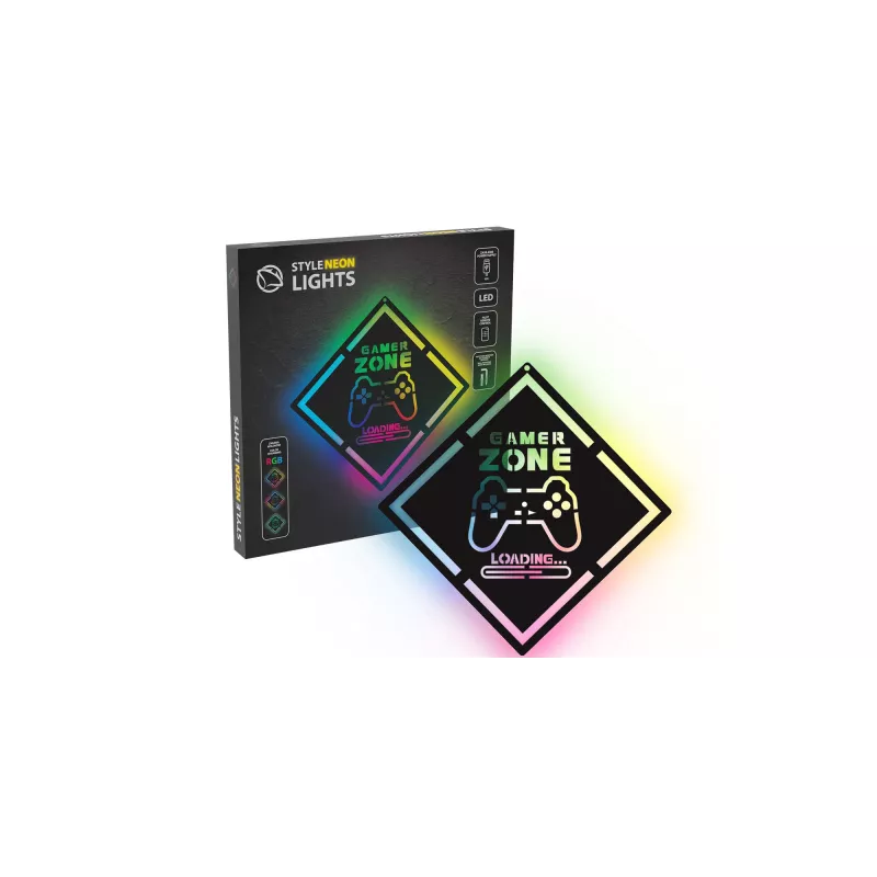 Letrero LED neón MANTA MASNL132RGB Style Neon Lights GAMER ZONE, decoración de pared con iluminación RGB
