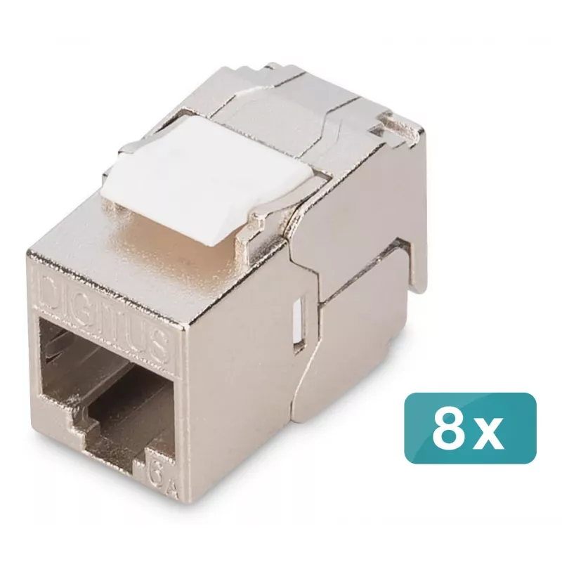 Módulo keystone compacto Digitus CAT 6A apantallado montaje sin herramientas conexión 8 uds.