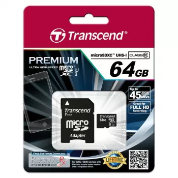 Memoria flash Transcend 64 GB MicroSDXC UHS-I TS64GUSDU1