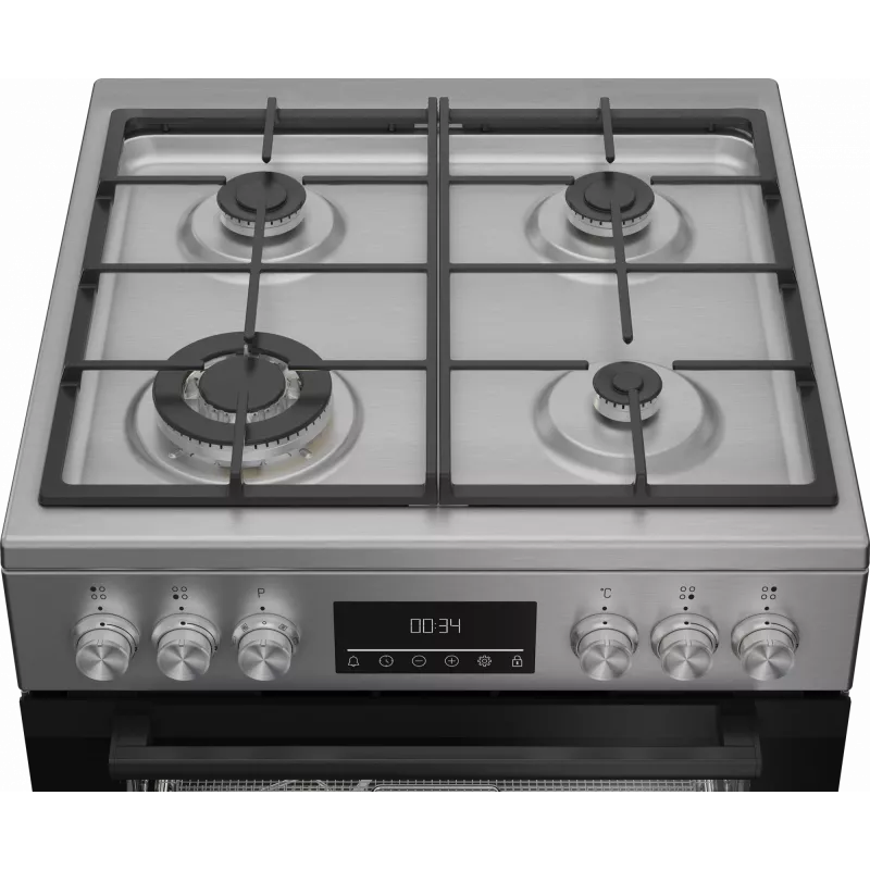 Cocina BEKO | FBMA61330GXDT | tipo de placa gas | tipo de horno eléctrico | acero inoxidable | ancho 60 cm | grill | LED | fondo 60 cm | 72 L