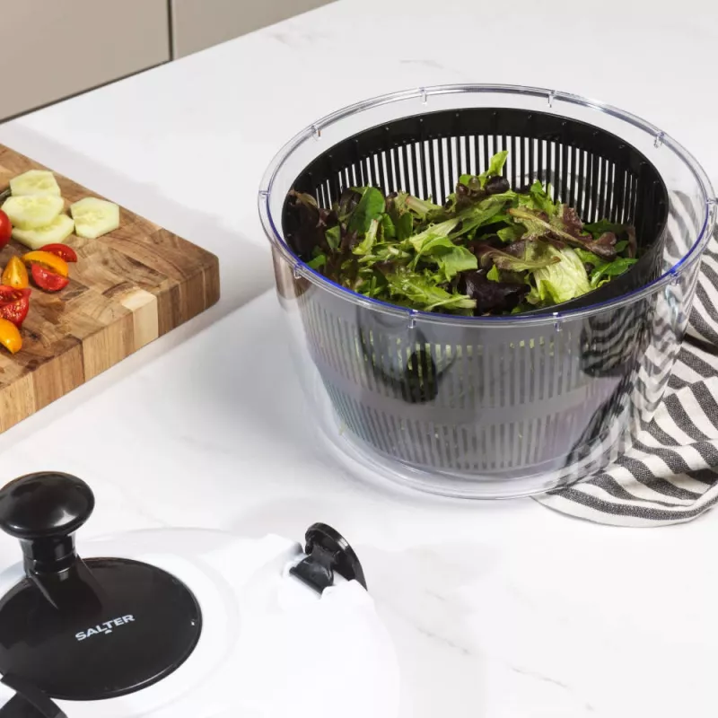 Centrifugadora de ensaladas Salter BW13899EU7 5 L de capacidad, cuenco y cesta de plástico sin BPA