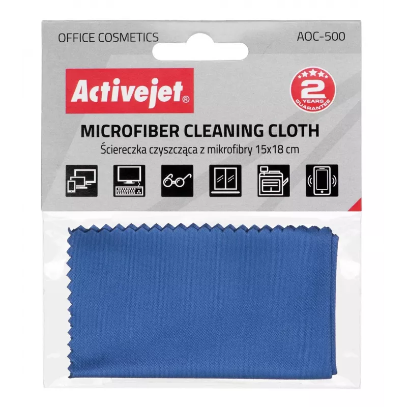 Paño de limpieza ActiveJet AOC-500 microfibra 15×18 cm, anti-huellas, sin rayones