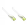 Cable de parcheo RJ45 con cable Cat.7 y protección de palanca de retención (RNS®), S/FTP, PiMF, libre de halógenos, 600 MHz, OFC, blanco, 0,25 m, Good Connections® (8070R-003W)