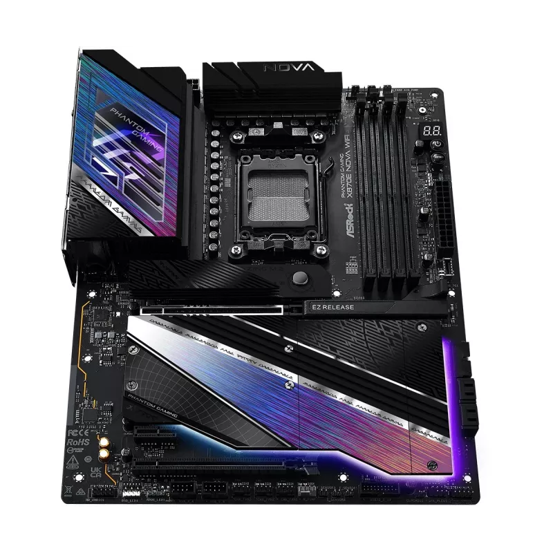 Placa base ASRock X870 NOVA WIFI — AMD X870, zócalo AM5, ATX, 4× DIMM DDR5, 256 GB, Wi-Fi 7, 2,5 GbE